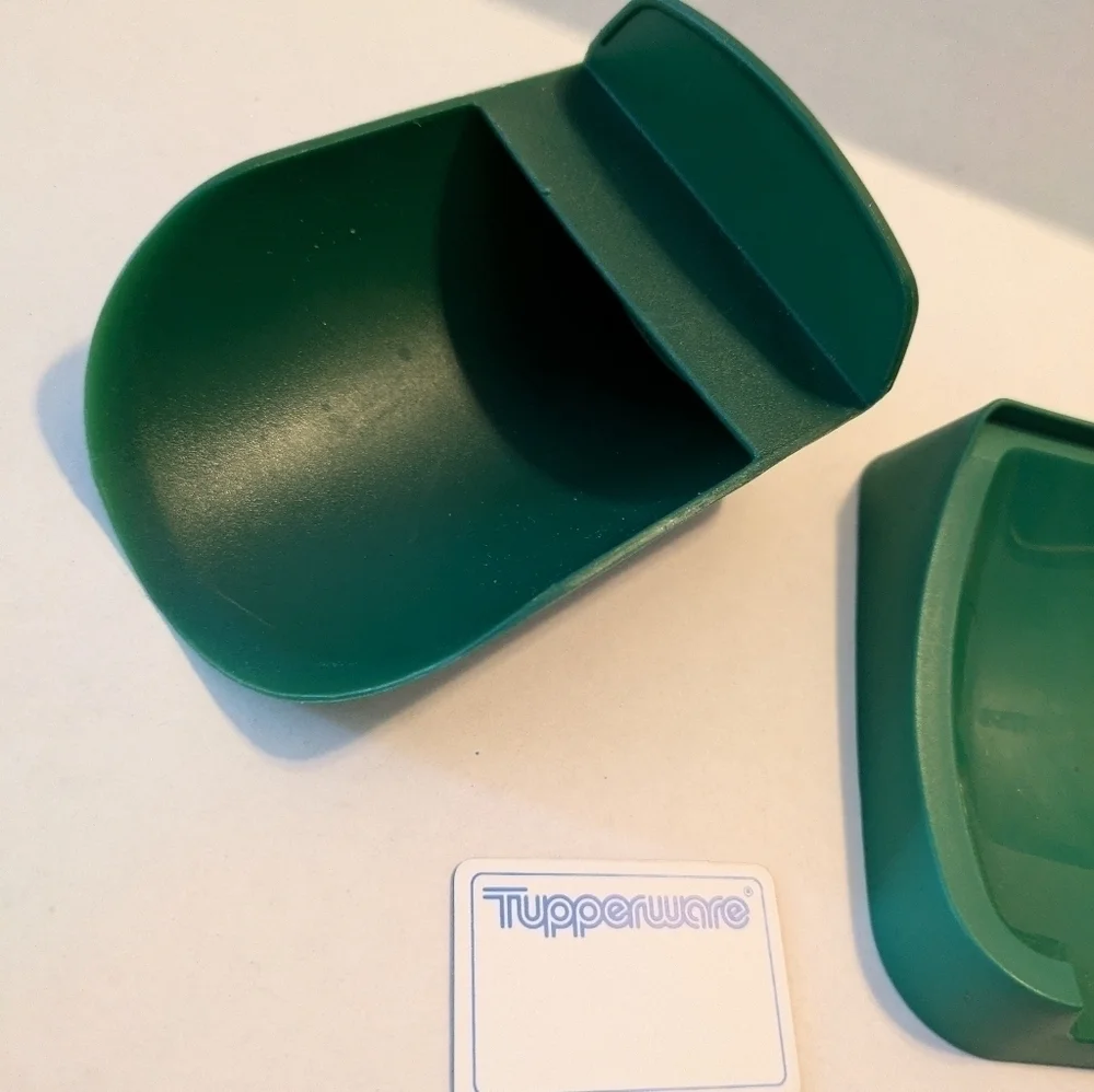 Tupperware Bundle with green scoop, magnet, and green spoon rest